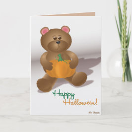 Cartão Teddy Bear with Pumpkin