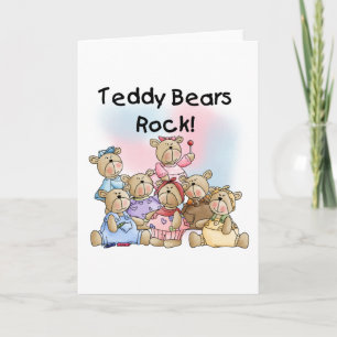 Cartão Teddy Bears Rock Camisetas and Gifts