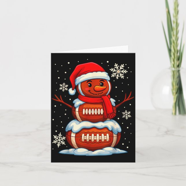 Cartão Teenage Boys Christmas Pajamas, American Football  (Frente)