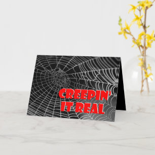 Cartão Teia de Aranha Assustadora de Halloween