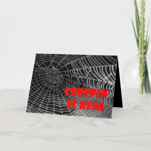 Cartão Teia de Aranha de Halloween Creepin 'it Real