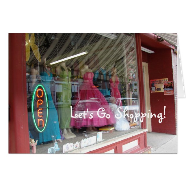 Cartão Tela da janela de armazenamento, Vamos Ir Comprand (Frente Horizontal)