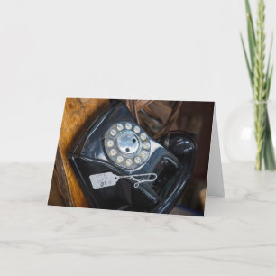 Cartão Telefone de Discagem Rotação de Preto Vintage