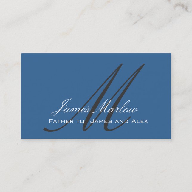 Cartão telefónico elegante do pai do azul de aço (Frente)