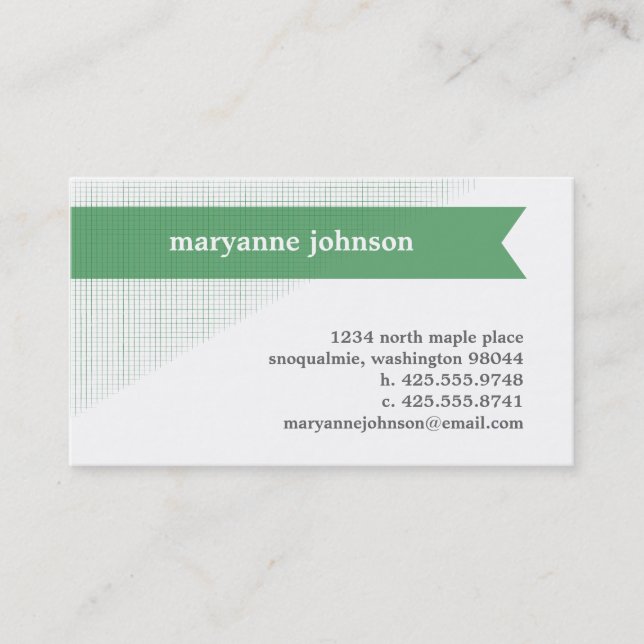 Cartão telefónico pessoal da bandeira de linho (Frente)