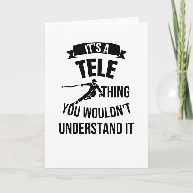 Cartão Telemark Skier Free Heel Skiing Telemark Skiing (Frente)