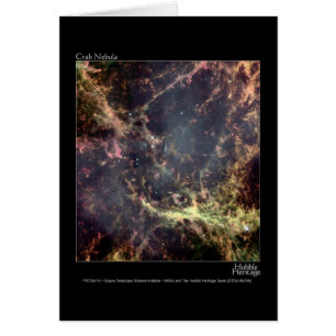 Cartão Telescópio Crab Nebula Hubble