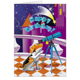 Cartão telescópio de cães