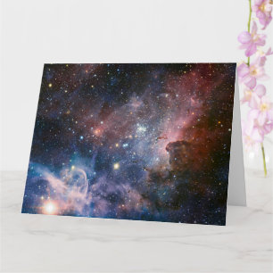 Cartão Telescópio do Hubble da Nebulosa Vermelha e Azul