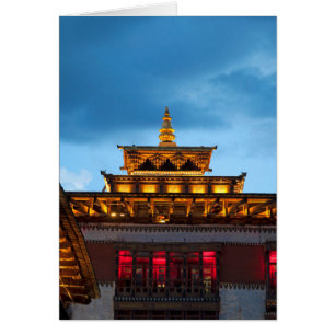 Cartão Telhado Dzong Budista