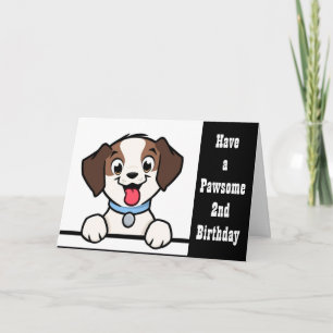 Cartão TEM UMA PLACA **segundo aniversário PAWSOME**