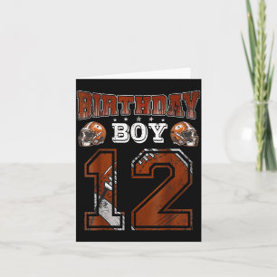 Cartão Tema de Aniversário de 12 Anos Menino Fã de Futebo