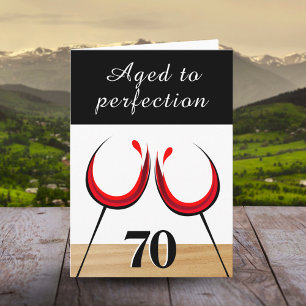 Cartão Tema de Vinho Tinto Envelhecido à Perfeição Aniver