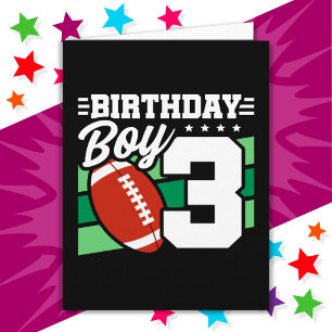 Cartão Tema do Partido de Futebol de 3 anos aniversário d
