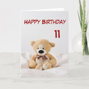 Cartão Tema do urso de 11 de Feliz Aniversário