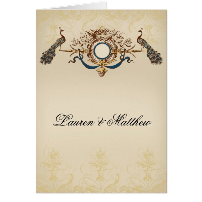 Cartão Tema elegante do pavão (Frente)