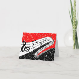 Cartão Tema musical vermelho e preto