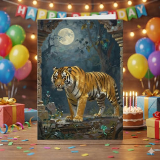Cartão Tema Tigre | Feliz Aniversário Sobrinho