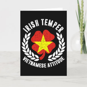 Cartão Temperamento Irlandês Atitude Vietnamita Bandeira 