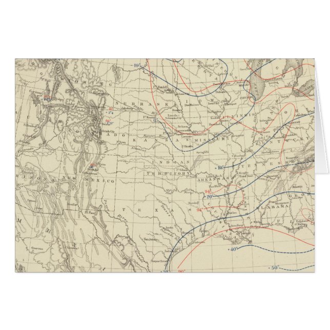 Cartão Temperatura média dos EUA (Frente Horizontal)