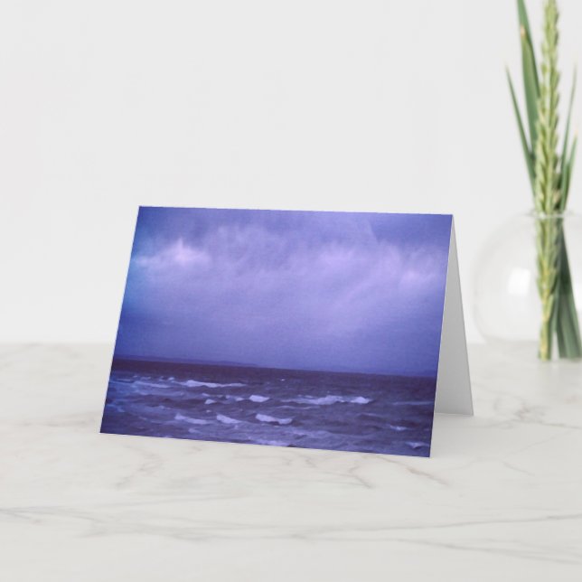 Cartão Tempestade à noite em Davis Bay Beach ©AH2010 (Frente)