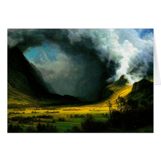 Cartão Tempestade de Albert Bierstadt nas montanhas (Frente horizontal)