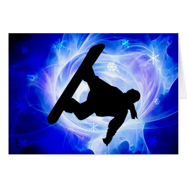 Cartão Tempestade de neve azul do redemoinho (Frente Horizontal)