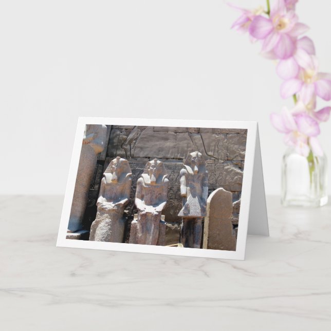 Cartão Templo de Karnak, Estátuas no Tribunal de Chachett (Orquídea)