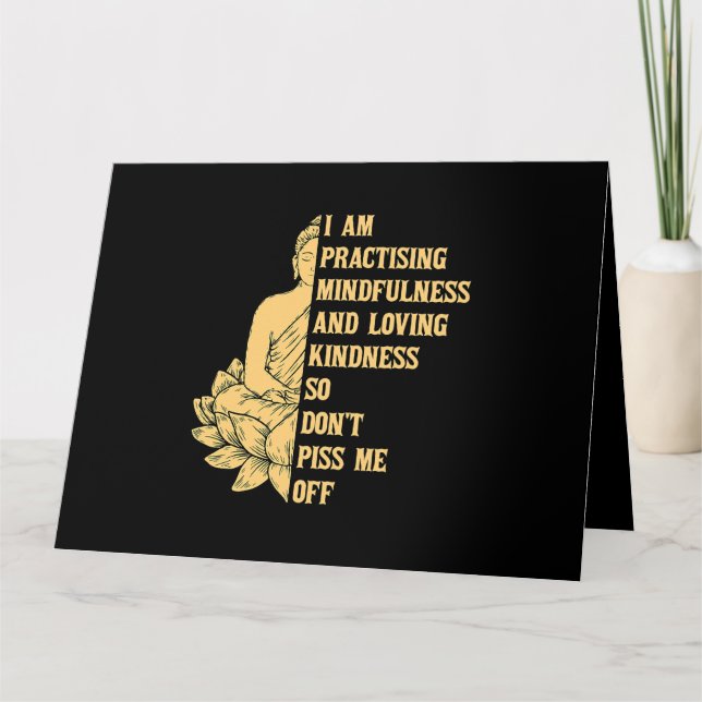 Cartão templo de meditação roupas budistas buddah tee wom (Frente)