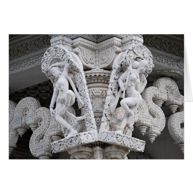 Cartão Templo de Neasden - Baps Shri Swaminarayan Mandir (Frente horizontal)