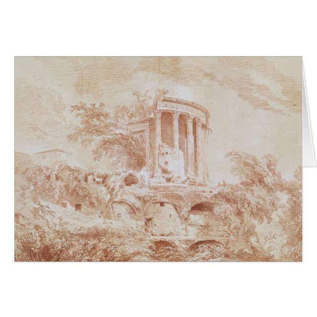 Cartão Templo do Sybil em Tivoli (Frente Horizontal)