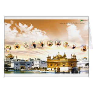 CARTÃO TEMPLO DOURADO COM OS GURUS DO SIKH
