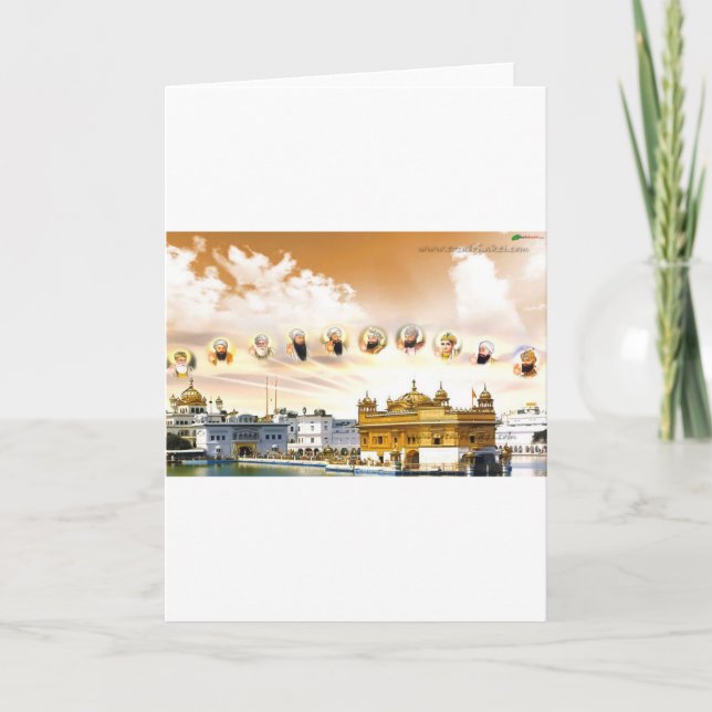 CARTÃO TEMPLO DOURADO COM OS GURUS DO SIKH (Frente)