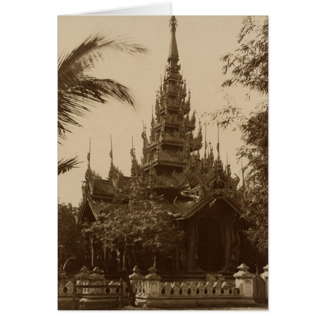 Cartão Templo em Mandalay, Birmânia, final do século XIX (Frente)