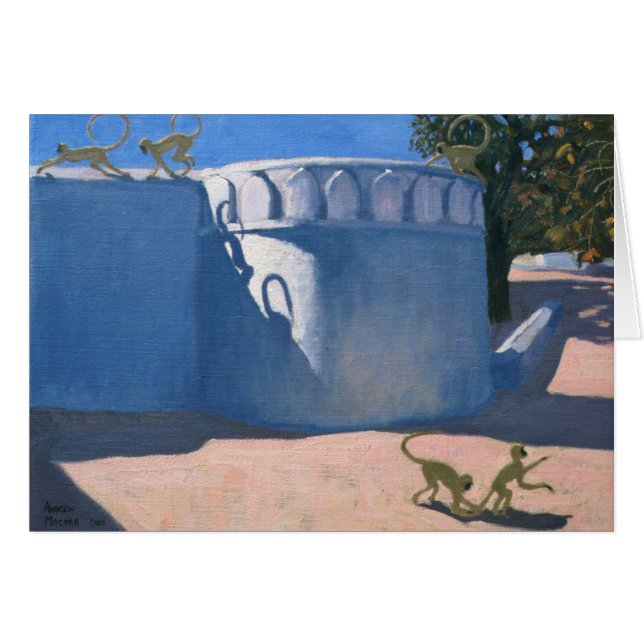 Cartão Templo India 2000 do macaco (Frente Horizontal)