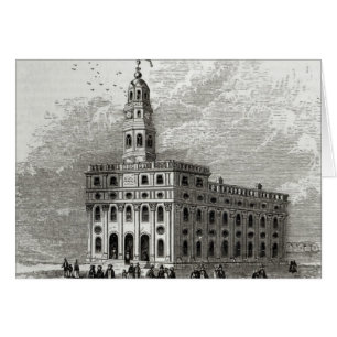 Cartão Templo Mórmon no Lago Salt, 1854