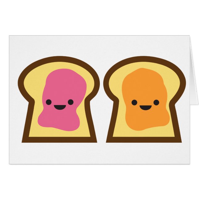 Cartão Tempo da geléia da manteiga de amendoim! (Frente Horizontal)