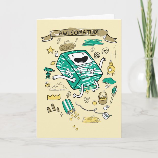 Cartão Tempo de Aventura | "Awesomatude" BMO Sketch (Frente)
