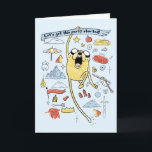 Cartão Tempo de Aventura | "Partido" Jake Sketch<br><div class="desc">Veja este desenho divertido do Jake rodeado por ícones de festas sob uma faixa que diz: "O Vamos começa esta festa"!</div>