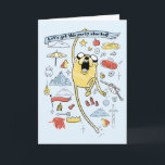 Cartão Tempo de Aventura | "Partido" Jake Sketch<br><div class="desc">Veja este desenho divertido do Jake rodeado por ícones de festas sob uma faixa que diz: "O Vamos começa esta festa"!</div>