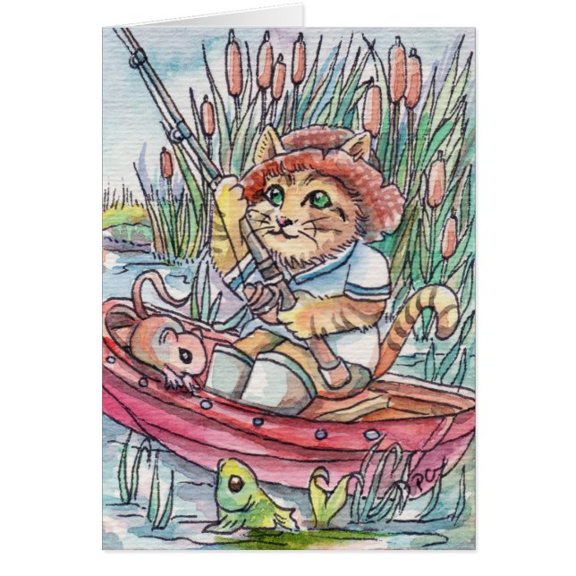 Cartão Tempo de pesca (Frente)