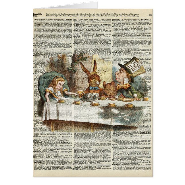 Cartão Tempo do chá da manhã de Alice (Frente)