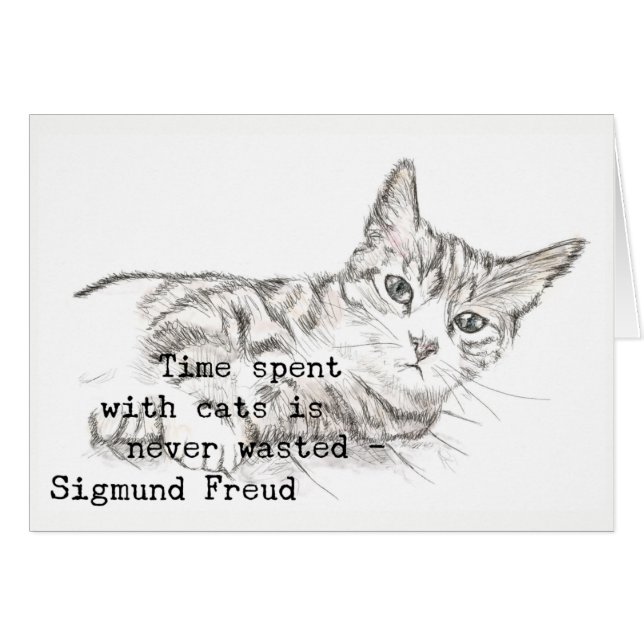 Cartão Tempo gasto com gatos. . . (Frente Horizontal)