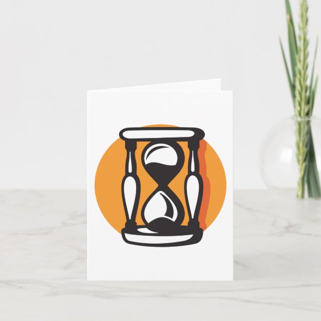 Cartão Tempo Mínimo do Timer de Hourglass Retro (Frente)