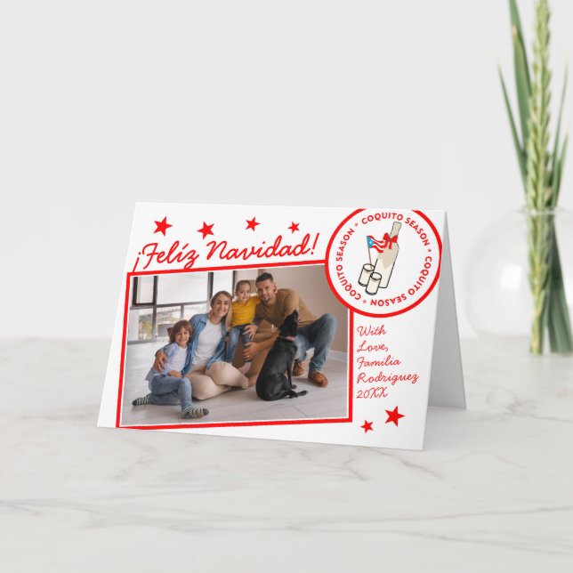 Cartão Temporada de Coquito Texto de Foto Personalizada (Frente)