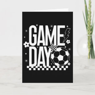 Cartão Temporada de Futebol de Dia de Jogo Mãe Retro Xadr