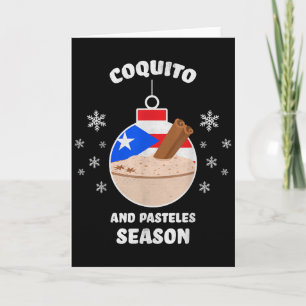 Cartão Temporada de Natal de Porto Rico Coquito e Pastele