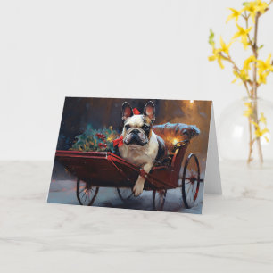 Cartão Temporada Festiva de Natal do Bulldog Francês