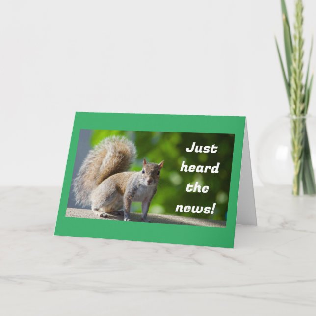 Cartão **TENHA O MELHOR ANIVERSÁRIO *** diz SQUIRREL (Frente)