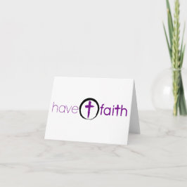Cartão Tenha o roxo de Notecard da fé com cruz do círculo